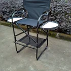 aluminium folding tall cosmetic salon chair with side tables