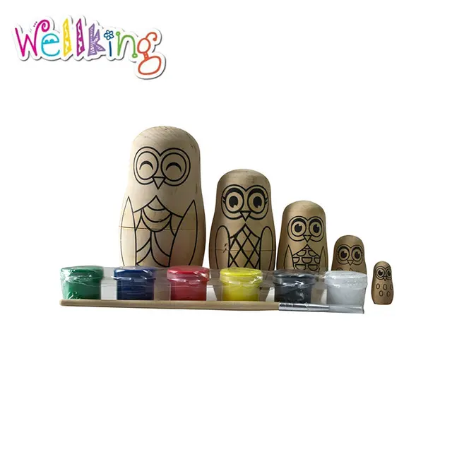 DIY Painting kit,Wooden Russian Doll, Wooden Craft