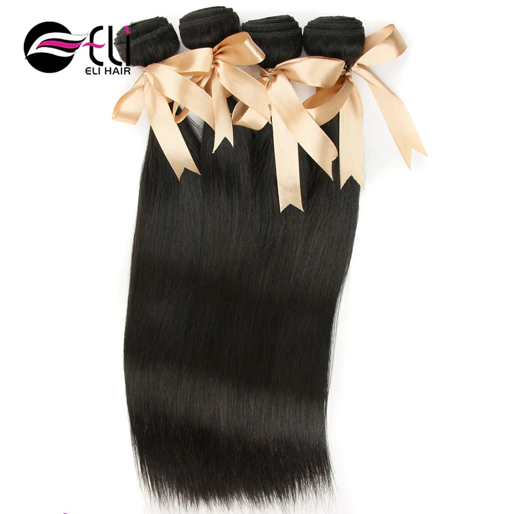 100 Virgin Human Hair Straight Brazilian Hair Bundles Brazilian