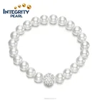 8mm white imitation sea shell pearl bracelet