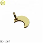Custom fashion moon logo pendant gold metal jewelry charms