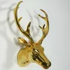 Resin electroplate shinny golden decorative wall mounted deer head