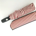 plastic handle low cost stripe umbrella with custom logo and printing