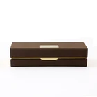 Factory sales handmade dull polish gifts packing box, leather metal sunglasses case luxury with attract iron magnetic buckle