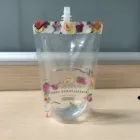 500ml juice washing liquid reusable transparent foil liquid packaging bag stand up pouch with spout