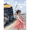 Children wear dress 2019 new summer fashion strap striped skirt smart casual dress for girl kids