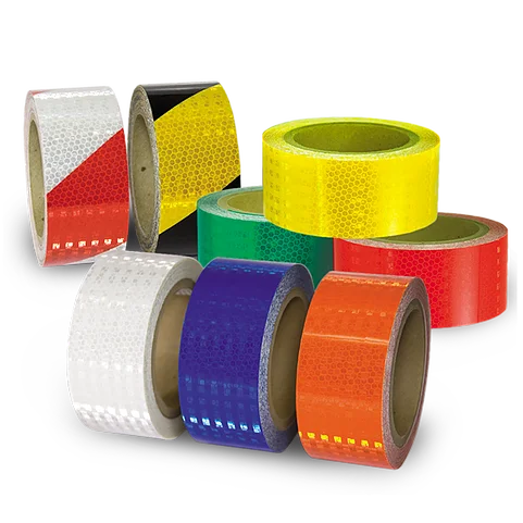White Red Stripe Reflective Tape