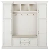 Foshan made white color bedroom closet wood wardrobe cabinets