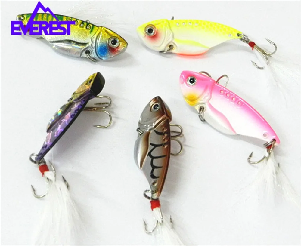 Metal VIB Tied Hair bait VIB018-5 hard bait lure 5-PIECE 5.5cm 11g Whole swimming Depth bionic bait Artificial Bait