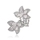 14502 Xuping lucky stone finger ring, eight heart eight arrow Synthetic CZ stone two finger ring