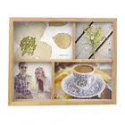 Custom creative fashionable walnet old wood frame six inch frame living room Cafe table hanging wall decoration