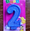 Yiwu Factory price cake glitter birthday candles wax dark blue 0-9 number candles