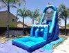 dolphin inflatable water slide blue inflatable drop wave slide with blower