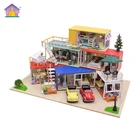 Unfinished dollhouse furniture miniature set wholesale educational light toys for kids wood