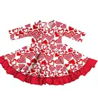 Newest Heart print Baby Frock Designs Valentine Baby Girls Dresses Twirl Kid Dress Cute