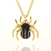 Custom Long Chain Fashion Chain 18K Gold Plated CZ Micro Pave spider Pendants Jewelries Charm Necklace