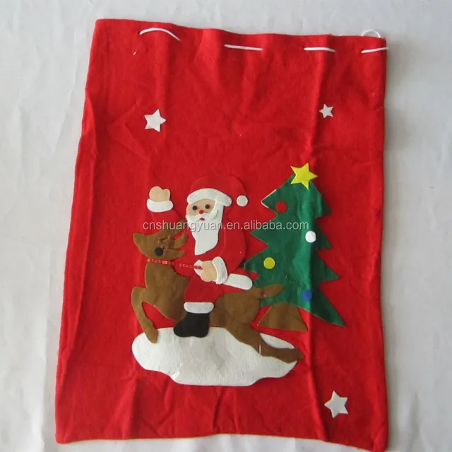 promotional christmas red color gift bag with santa