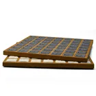 Custom Counter Wooden Jewelry Storage Organizer 49 Compartment Ring Display Tray