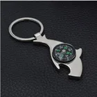 Custom shark shape key chain full metal multifunction key chain with compass and bottle cap opener