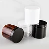Hot sale cosmetic food packaging 100ml 150ml 200ml 250ml 300ml amber black pet plastic cosmetic cream jar with white black lid
