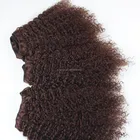 Popular style comb out colored brazilian human hair sew in weave kinky curly hair
