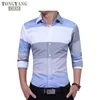 TONGYANG Fashion Male Shirt Long-Sleeves Tops Large Striped Men'S Casual Mens Dress Shirts Slim Men Shirt