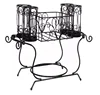 Countertop 2 Tiers Metal Wire Dessert Dish Plate Rack With Removable Flatware Holder Buffet Serving Caddy Rack