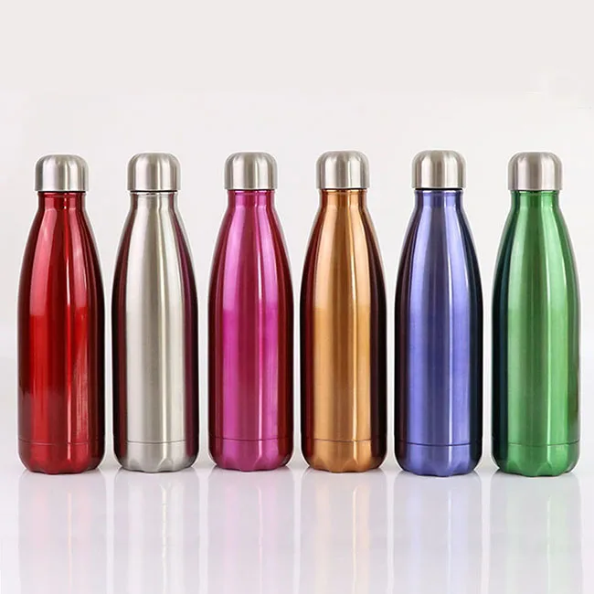 500ml vacuum water bottle stainless steel cola shape water