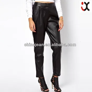 baggy faux leather pants