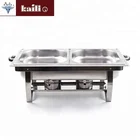 Silver Metal Two Containers Products Cheap Buffet Food Warmer