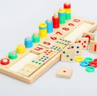 Colorful Montessori Teaching Tool Math Number Wood Board Preschool Toy Kid