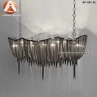 Atlantis Chain Chandelier - Long/ Modern Black Chain Lamp