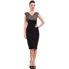 Sleeveless Lace Contrast Bodycon Dress