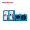 High quality Double hole metal sharpener blue pencil sharpener tartness blade metal pencil sharpener