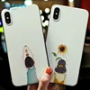 iExplore manufacturer ultra slim soft TPU 3D embossment color printing girl & flower swinging girl phone case for iPhone 7 8