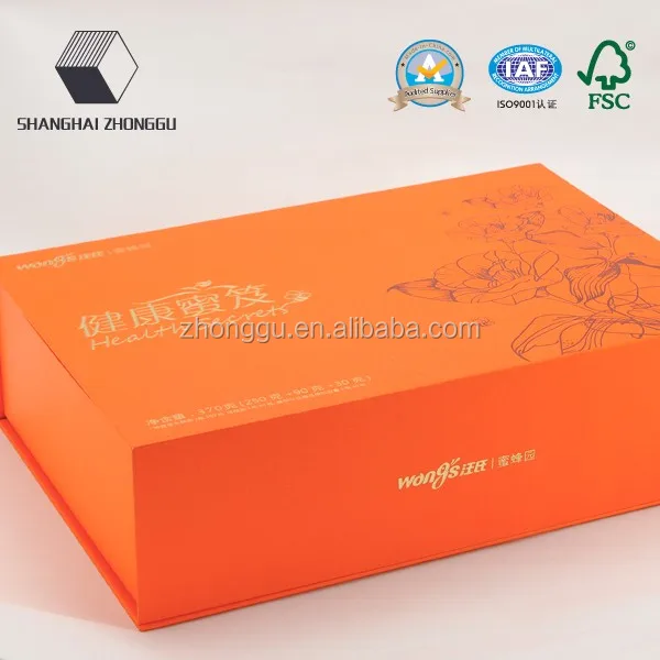original orange strong corrugated paper gift box with unique