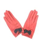 Red dents suede leather driving gloves real suede cowhide golf gardening gloves fur ski suede sheepskin gloves