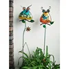 Colourful outdoor decorative yard cute owl animal shape metal decor welcome sign garden stake long