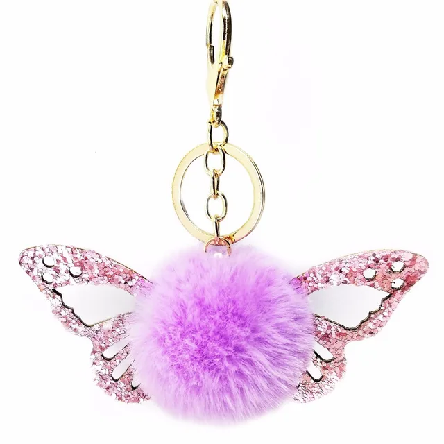 car charm pendant decoration key ring bag butterfly rhinestone