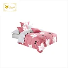 100% cotton pink color printing fabric material for making bed cover