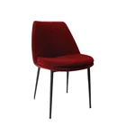 Modern Furniture Soft Red Velvet Tufted Metal Dining Living Room Chair