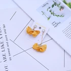 E049Z The New Ornament Cloth Petal Flower Temperament Earrings Women Retro Fabric Rose Earrings