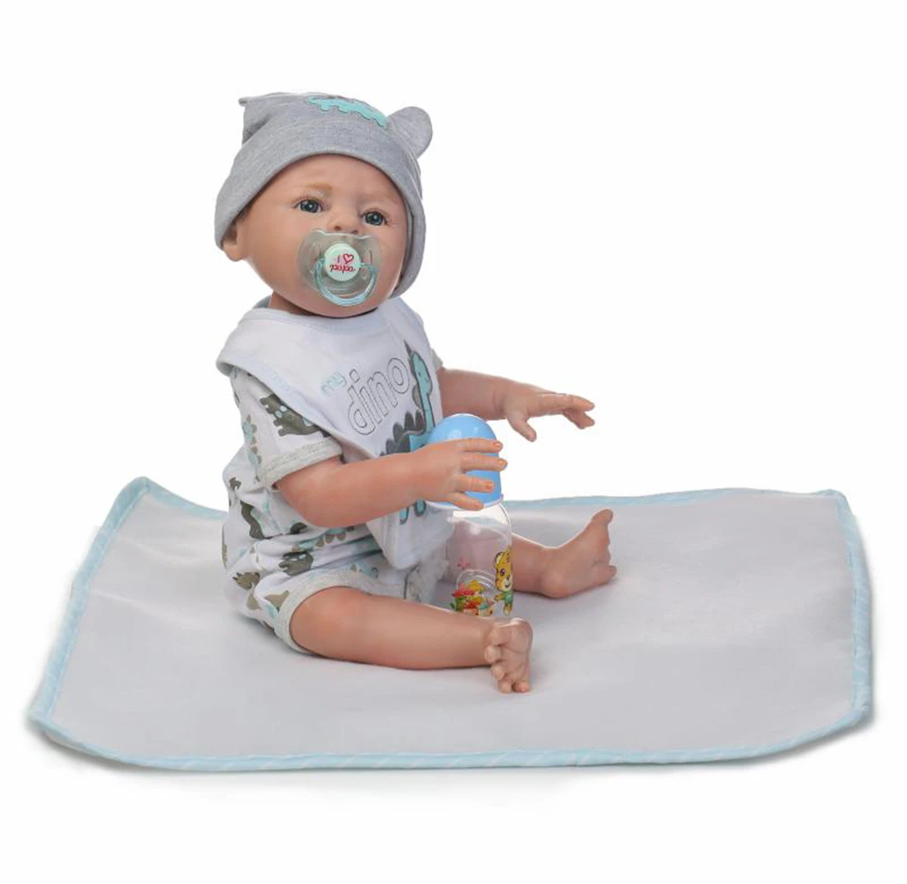 New Supler Real Boutique Reborn Babies Dolls 20 Full Body Silicone Reborn Boy Dolls Rooted Mohair Eyelashes Baby Gift Reborn (3)