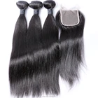 High Quality Unprocessed Human Virgin Brazilian Hair Weave Bundles with Lace Closure