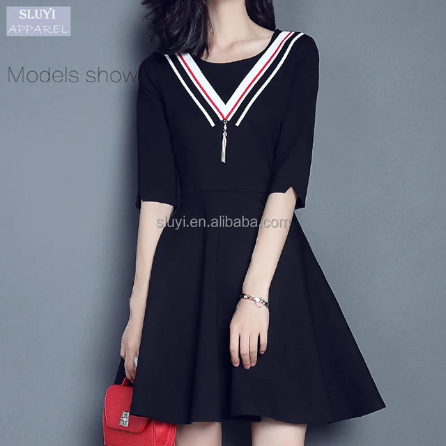 western women dresses clothing young lady a-line half sleeve