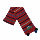 Oeko tex Cotton material children winter style knitting scarf with POMPOM