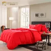 100% cotton red wedding satin solid color bed sheets/ sheet set /bedding set