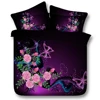 Pretty Purple Butterfly and Floral 3d Bedding Set
