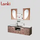 Stylish hot selling double basin bathroom furniture,used hotel furniture for sale