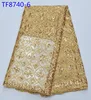 Good price sequins lace fabric embroidery gold french lace fabric for wedding dress lace